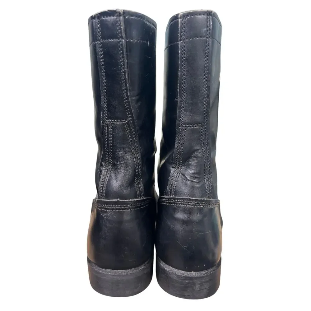 Vintage Double H 975 Black Leather Combat Jump Boots Size US 8.5 E